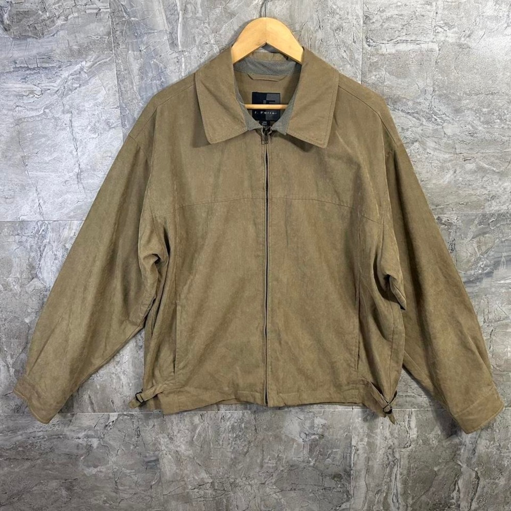 J. Ferrar Tan and brown leather jacket vintage‎ vibe Mens Large